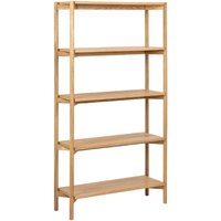 Product photograph of Benson Tall Wooden Bookcase With 4 Shelves In Oak from Furniture in Fashion
