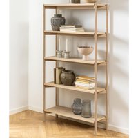 Product photograph of Benson Tall Wooden Bookcase With 4 Shelves In White Oak from Furniture in Fashion