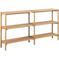 Product photograph of Benson Wide Wooden Bookcase With 4 Shelves In Oak from Furniture in Fashion