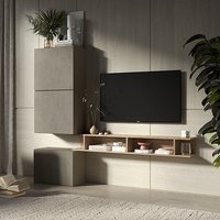 Product photograph of Beril Wooden Entertainment Unit In Clay And Cadiz from Furniture in Fashion