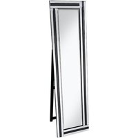 Product photograph of Berit Free Standing Cheval Mirror In Black And Silver from Furniture in Fashion