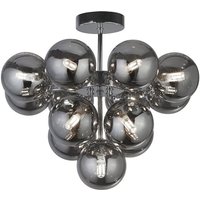 Product photograph of Berry 13 Lights Smoked Glass Ceiling Pendant Light In Chrome from Furniture in Fashion