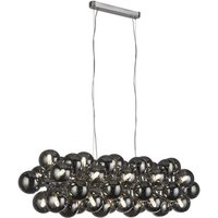 Product photograph of Berry 25 Lights Smoked Glass Ceiling Pendant Light In Chrome from Furniture in Fashion