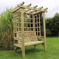 Product photograph of Betovan Small Wooden Garden Seating Shelter In Natural from Furniture in Fashion