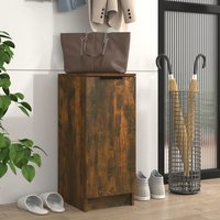 Product photograph of Betsi Wooden Shoe Storage Cabinet With 1 Door In Smoked Oak from Furniture in Fashion