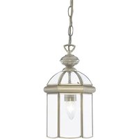 Product photograph of Bevelled 1 Light Glass Lantern Pendant Light In Antique Brass from Furniture in Fashion