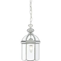Product photograph of Bevelled 1 Light Glass Lantern Pendant Light In Chrome from Furniture in Fashion