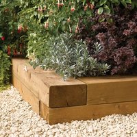Product photograph of Bexa Set Of 2 Wooden 0 9m Sleepers Blocks In Natural Timber from Furniture in Fashion