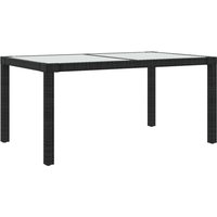 Product photograph of Bexter Glass Top Garden Dining Table Rectangular In Black White from Furniture in Fashion