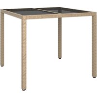 Product photograph of Bexter Glass Top Garden Dining Table Square In Beige from Furniture in Fashion