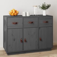 Product photograph of Beyza Pinewood Sideboard With 3 Doors 3 Drawers In Grey from Furniture in Fashion