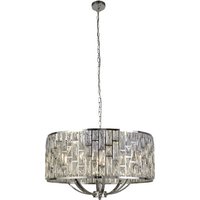 Product photograph of Bijou Wall Hung 8 Pendant Light In Chrome With Crystal Glass from Furniture in Fashion
