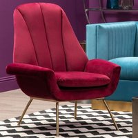 Product photograph of Biltun Upholstered Velvet Bedroom Chair In Red from Furniture in Fashion