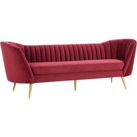 Product photograph of Binkai Upholstered Velvet 3 Seater Sofa In Wine from Furniture in Fashion
