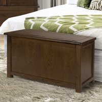 Product photograph of Birtley Wooden Blanket Box In Dark Brown from Furniture in Fashion