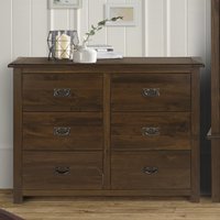 Product photograph of Birtley Wooden Chest Of 6 Drawers In Dark Brown from Furniture in Fashion