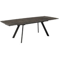 Product photograph of Bishop Ceramic Extending Dining Table With Metal Leg In Black from Furniture in Fashion
