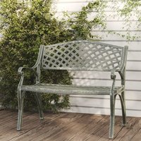 Product photograph of Bishti Outdoor Cast Aluminium Seating Bench In Green from Furniture in Fashion