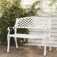 Product photograph of Bishti Outdoor Cast Aluminium Seating Bench In White from Furniture in Fashion