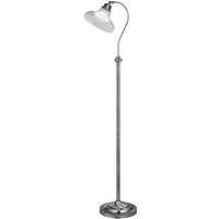 Product photograph of Bistro Glass Holphane Style Floor Lamp In Satin Silver from Furniture in Fashion