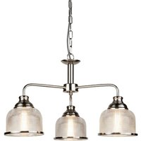 Product photograph of Bistro Ii 3 Light Pendant In Satin Silver And Halophane Glass from Furniture in Fashion