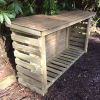 Product photograph of Blackfriars Large Wooden Garden Log Store In Natural from Furniture in Fashion