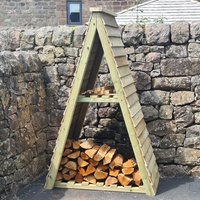 Product photograph of Blackfriars Wooden Garden Tringle Log Store With Shelf In Natural from Furniture in Fashion