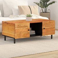 Product photograph of Blanes Acacia Wood Coffee Table With 2 Doors In Natural from Furniture in Fashion