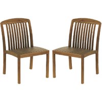 Product photograph of Bolivia Rich Brown Wooden Garden Side Chairs In Pair from Furniture in Fashion