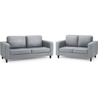 Product photograph of Boston Leather 3 2 Seater Sofa Set In Grey from Furniture in Fashion