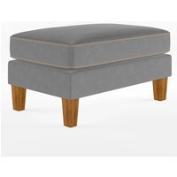 Product photograph of Bangor Fabric Ottoman With Light Walnut Legs In Grey from Furniture in Fashion