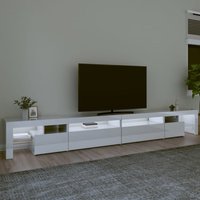 Product photograph of Bowie High Gloss Tv Stand In White With Led Lights from Furniture in Fashion