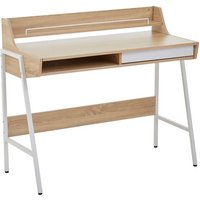 Product photograph of Bradken Wooden Computer Desk With 1 Drawer In Natural Oak from Furniture in Fashion