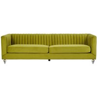 Product photograph of Belel Upholstered Velvet 3 Seater Sofa In Green from Furniture in Fashion