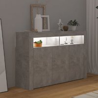 Product photograph of Brea Wooden Storage Cabinet In Concrete Grey With Led Lights from Furniture in Fashion