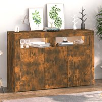 Product photograph of Brea Wooden Storage Cabinet In Smoked Oak With Led Lights from Furniture in Fashion