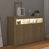 Product photograph of Brea Wooden Storage Cabinet In Sonoma Oak With Led Lights from Furniture in Fashion