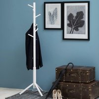 Product photograph of Brendon Rubberwood Coat Stand In White from Furniture in Fashion