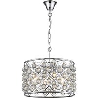 Product photograph of Brent 4 Light Crystal Droplets Pendant Light In Chrome from Furniture in Fashion
