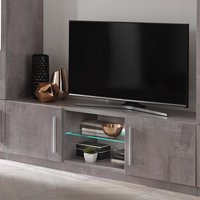 Product photograph of Breta High Gloss Tv Stand 2 Doors In Grey Marble Effect With Led from Furniture in Fashion