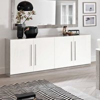 Product photograph of Breta High Gloss Sideboard 4 Doors In White And Grey from Furniture in Fashion