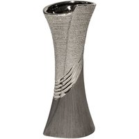 Product photograph of Bridgetown Ceramic Medium Decorative Vase In Grey And Silver from Furniture in Fashion