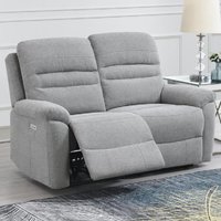 Product photograph of Brielle Fabric Electric Recliner 2 Seater Sofa In Grey from Furniture in Fashion