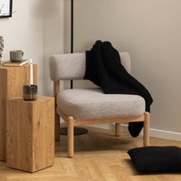 Product photograph of Brixton Fabric Lounge Chair With Wooden Frame In Beige from Furniture in Fashion