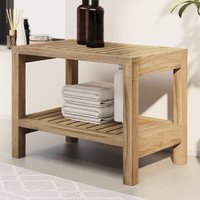 Product photograph of Brixton Wooden Bathroom Side Table In Teak from Furniture in Fashion