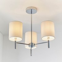 Product photograph of Bryan Fabric Shade 3 Lights Semi-flush Pendant Light In Chrome from Furniture in Fashion