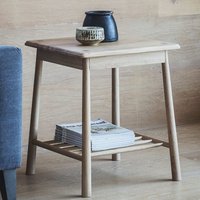 Product photograph of Burbank Oak Wood Side Table In Oak from Furniture in Fashion
