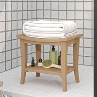 Product photograph of Burbank Wooden Bathroom Side Table In Teak from Furniture in Fashion