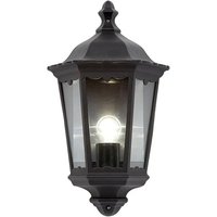 Product photograph of Burford Small Clear Glass Shade Wall Light In Matt Black from Furniture in Fashion