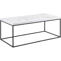 Product photograph of Burnaby Wooden Coffee Table Rectangular In White Marble Effect from Furniture in Fashion